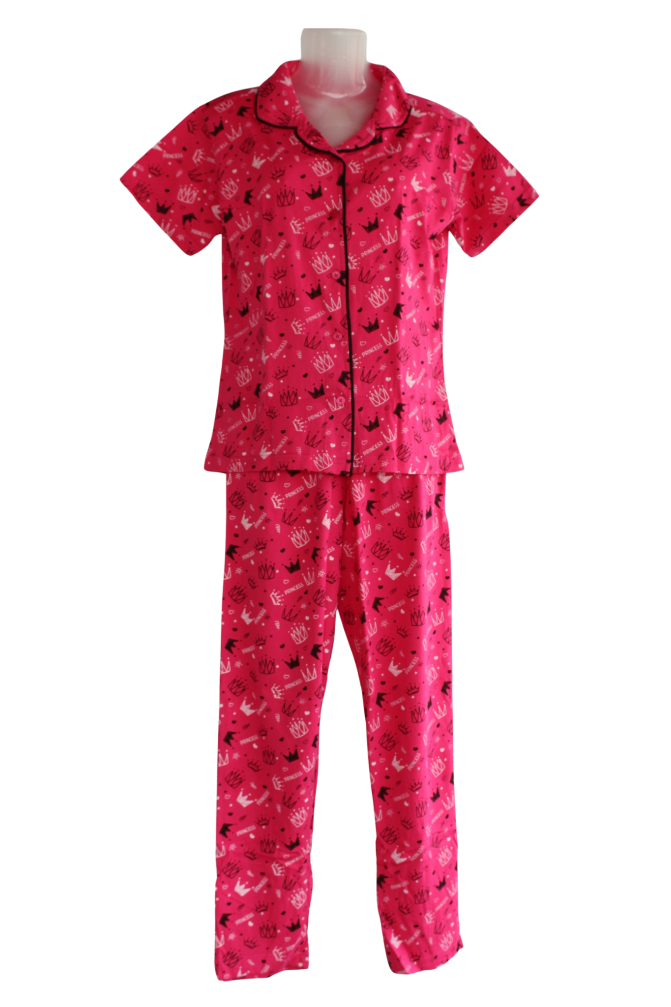PRINCESS COLLAR PYJAMA SET WITH POCKET ( Pack of 6 )
