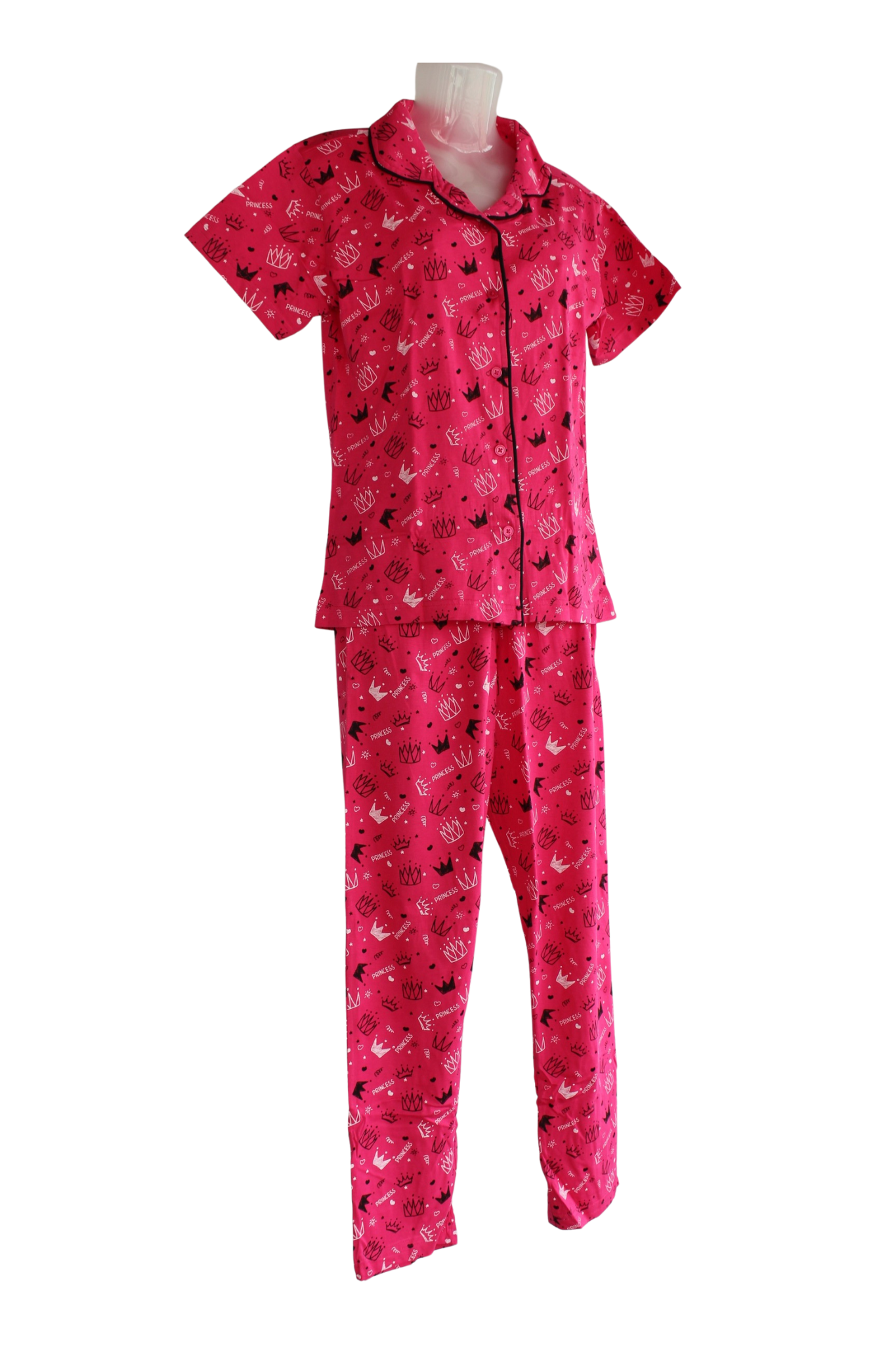 PRINCESS COLLAR PYJAMA SET WITH POCKET ( Pack of 6 )
