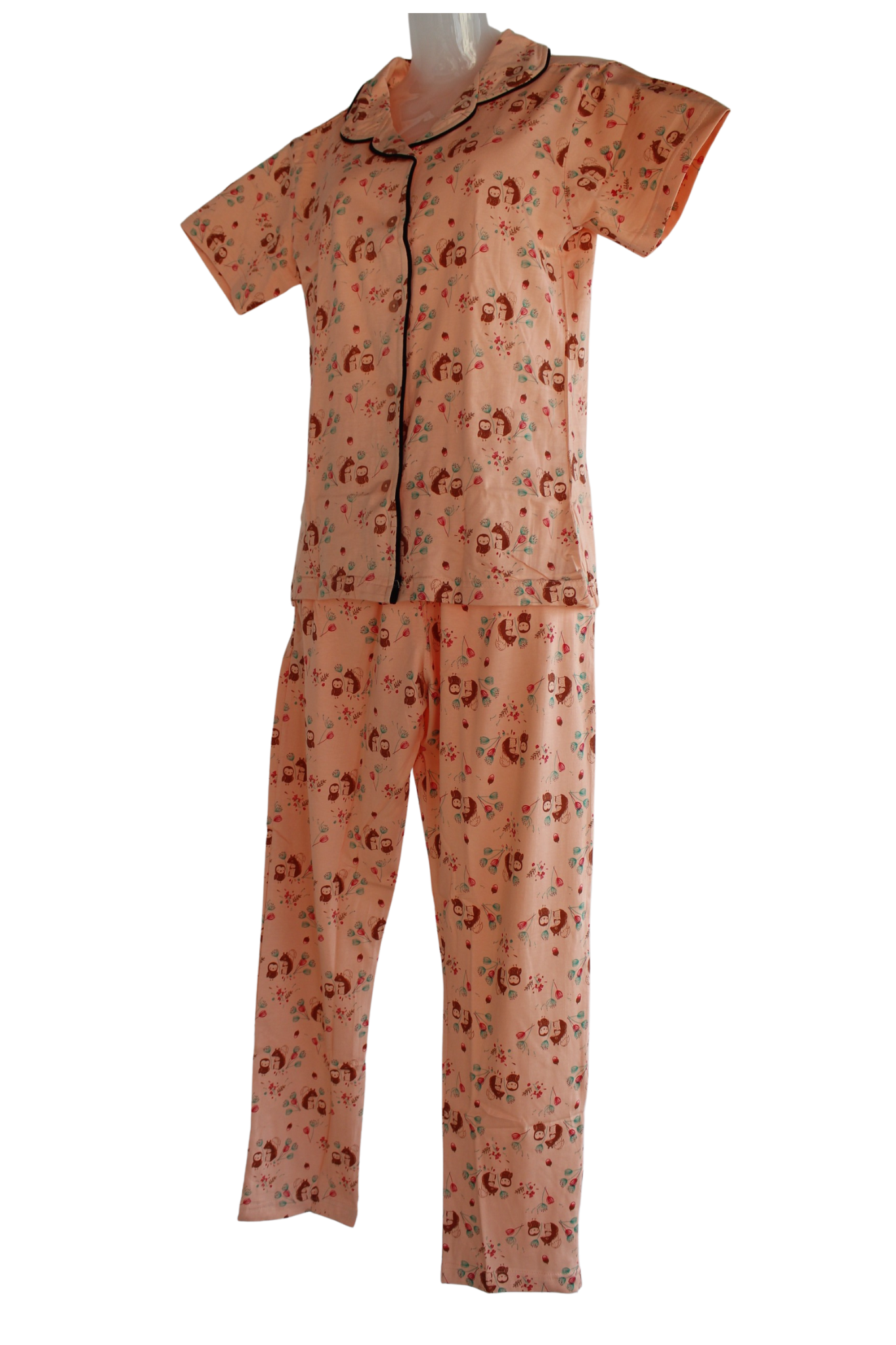 PRINCESS COLLAR PYJAMA SET WITH POCKET ( Pack of 6 )