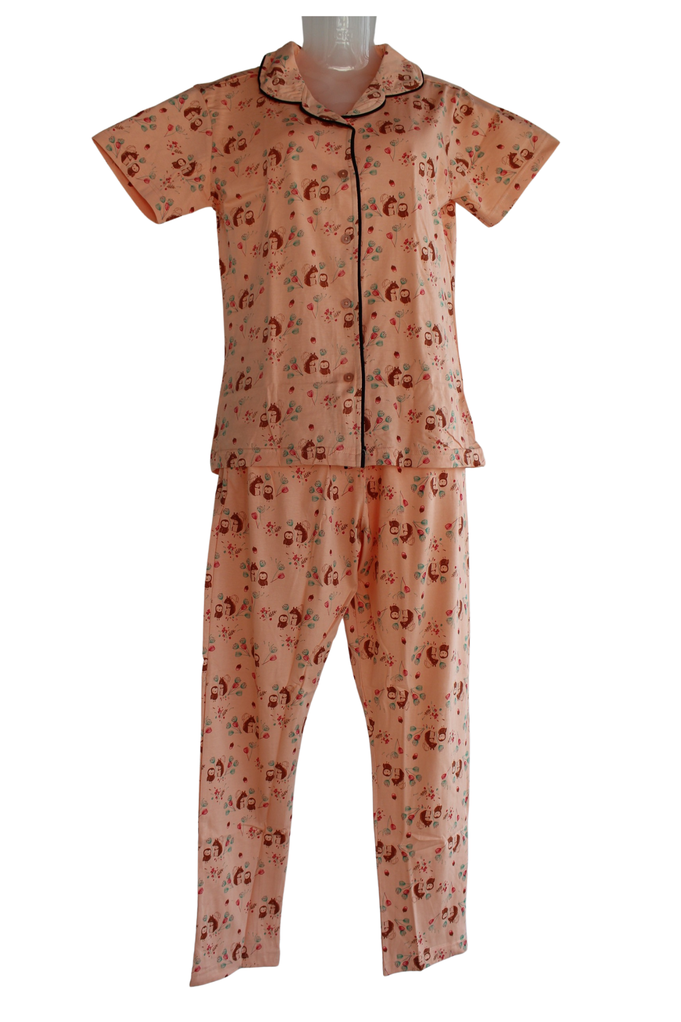 PRINCESS COLLAR PYJAMA SET WITH POCKET ( Pack of 6 )