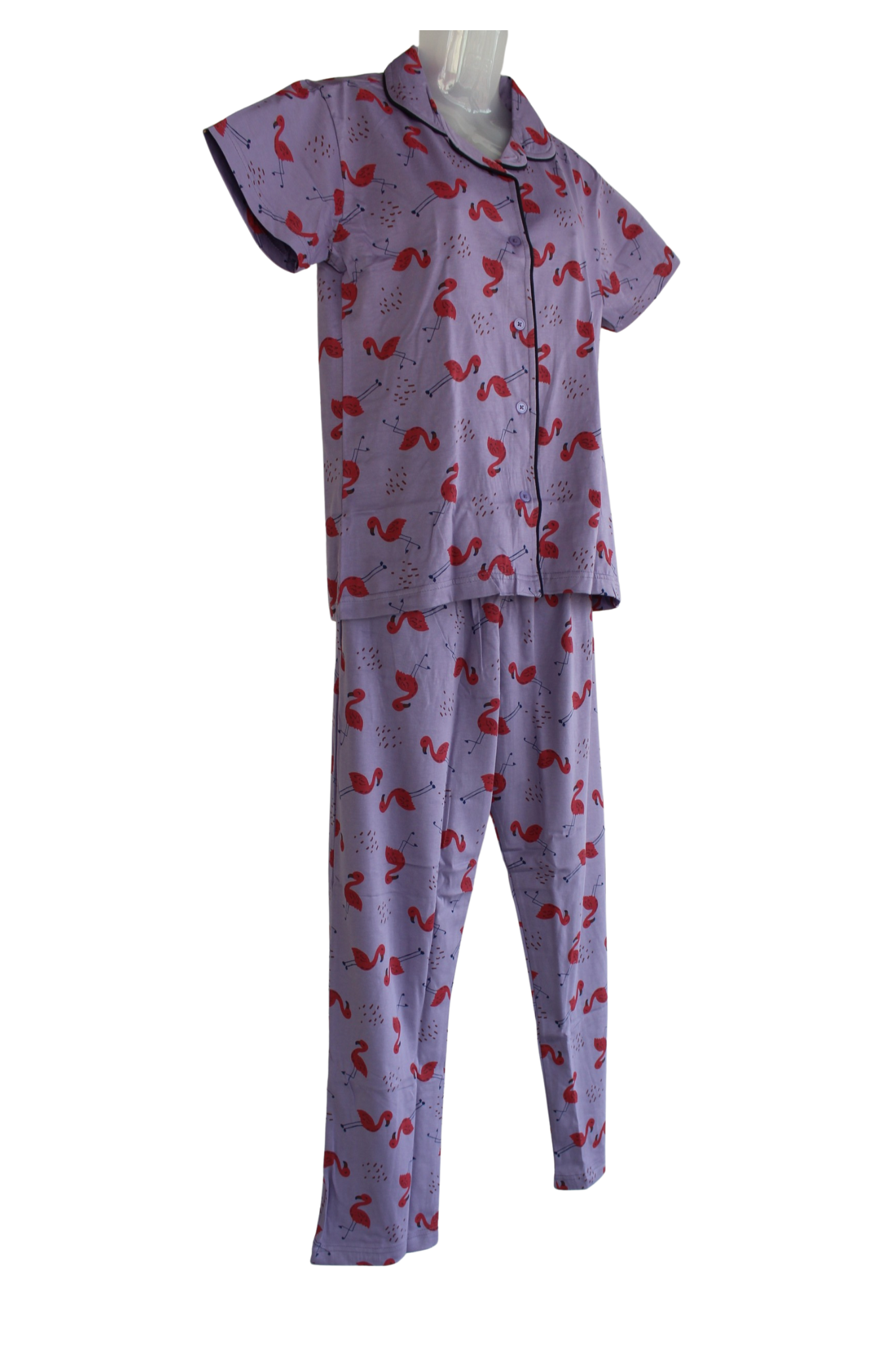 PRINCESS COLLAR PYJAMA SET WITH POCKET ( Pack of 6 )
