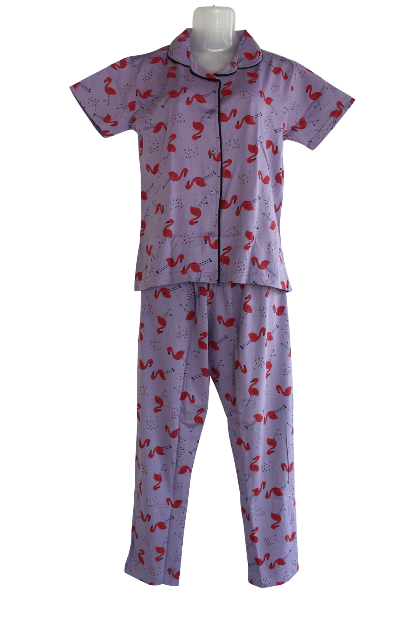 PRINCESS COLLAR PYJAMA SET WITH POCKET ( Pack of 6 )