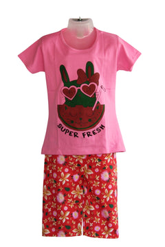 Princess Girls  Set (Night Wear ) ( T-Shirt with 3/4th Set)
