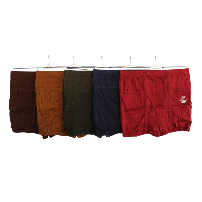 DHONI TRUNKS WITH POCKET( Pack of 10 ) ( 5 Colors x 2 )