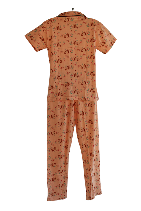 PRINCESS COLLAR PYJAMA SET WITH POCKET  ( Pack of 6 )