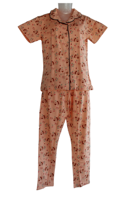 PRINCESS COLLAR PYJAMA SET WITH POCKET  ( Pack of 6 )