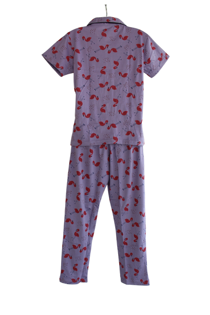 PRINCESS COLLAR PYJAMA SET WITH POCKET  ( Pack of 6 )