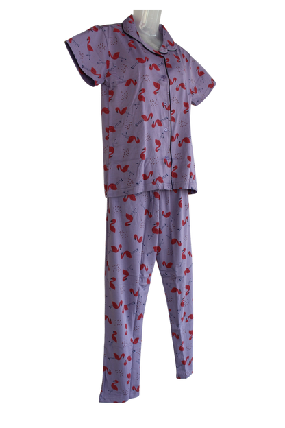 PRINCESS COLLAR PYJAMA SET WITH POCKET  ( Pack of 6 )