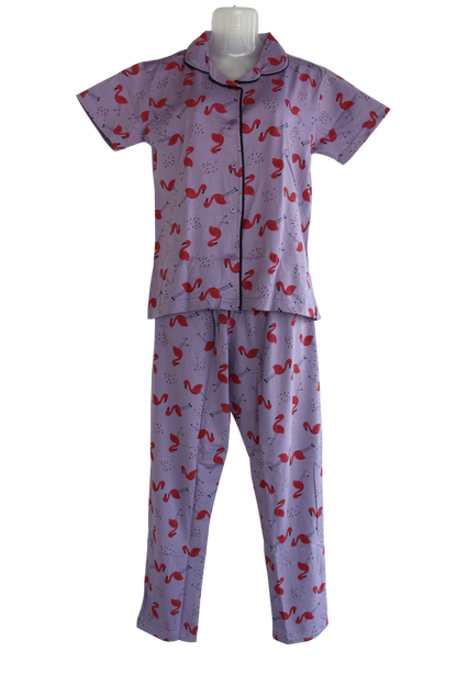 PRINCESS COLLAR PYJAMA SET WITH POCKET  ( Pack of 6 )