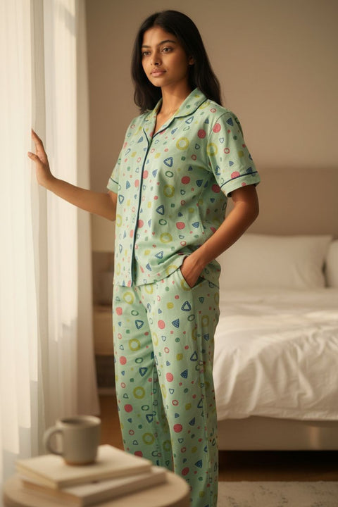 PRINCESS COLLAR PYJAMA SET WITH POCKET