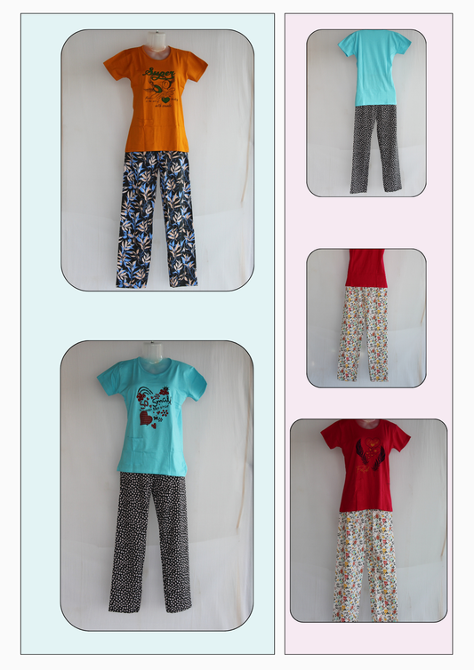 Princess Ladies Night Wear Set – T-Shirt & Pant (Pack of 6)