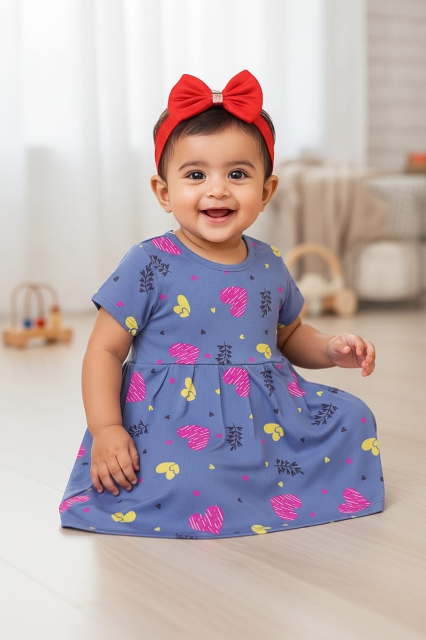 Kids Girls Stylish Dress – Comfortable Cotton Frock [pack of 6 pcs]