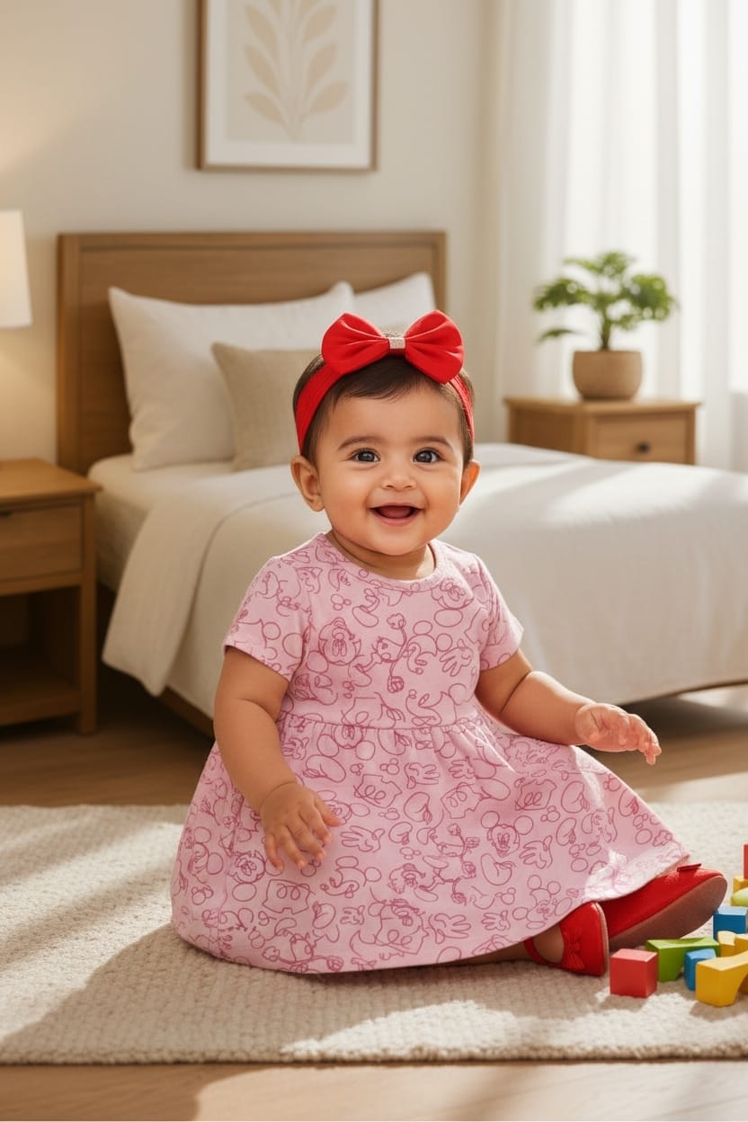 Kids Girls Stylish Dress – Comfortable Cotton Frock [pack of 6 pcs]