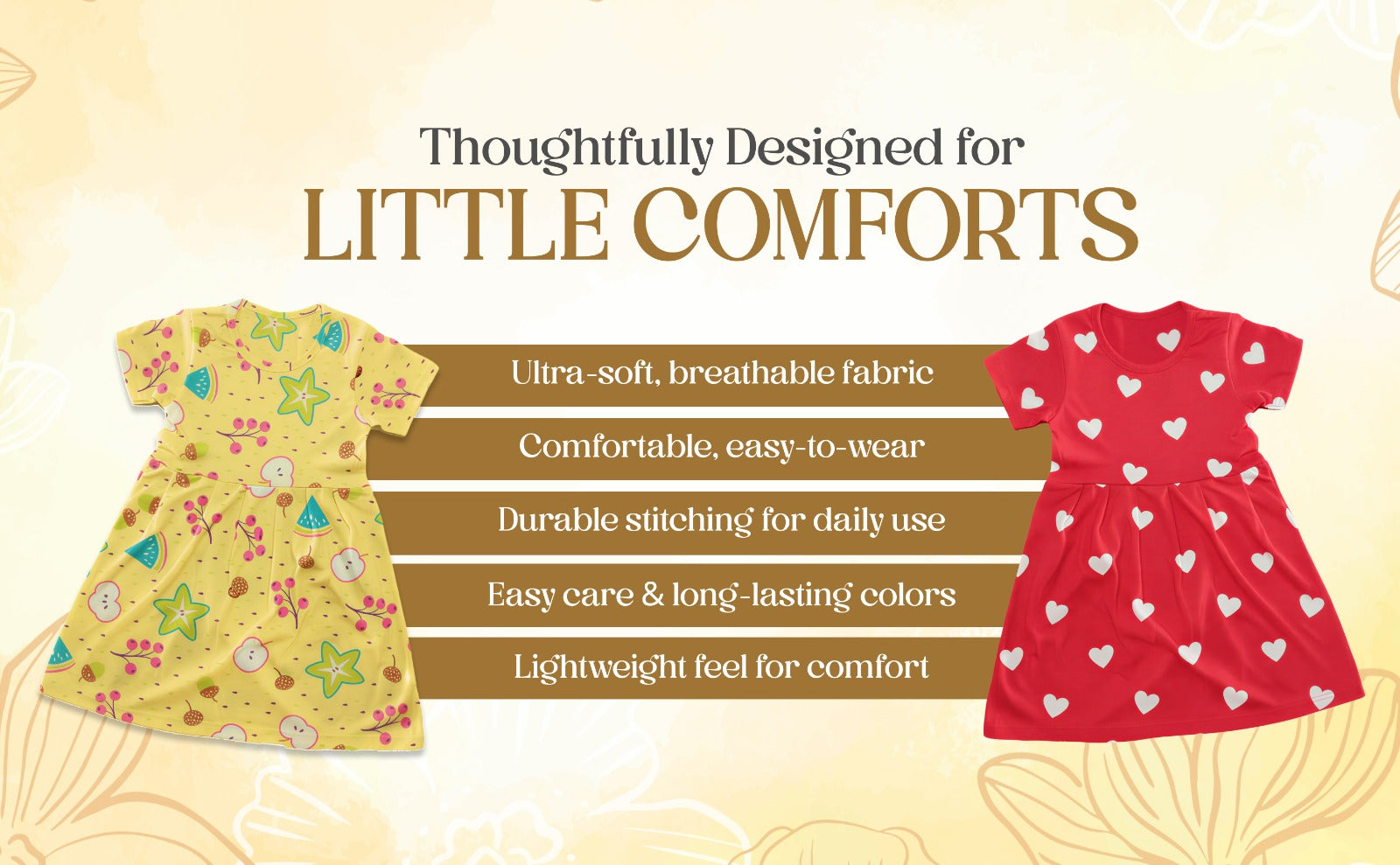 Kids Girls Stylish Dress – Comfortable Cotton Frock [pack of 6 pcs]
