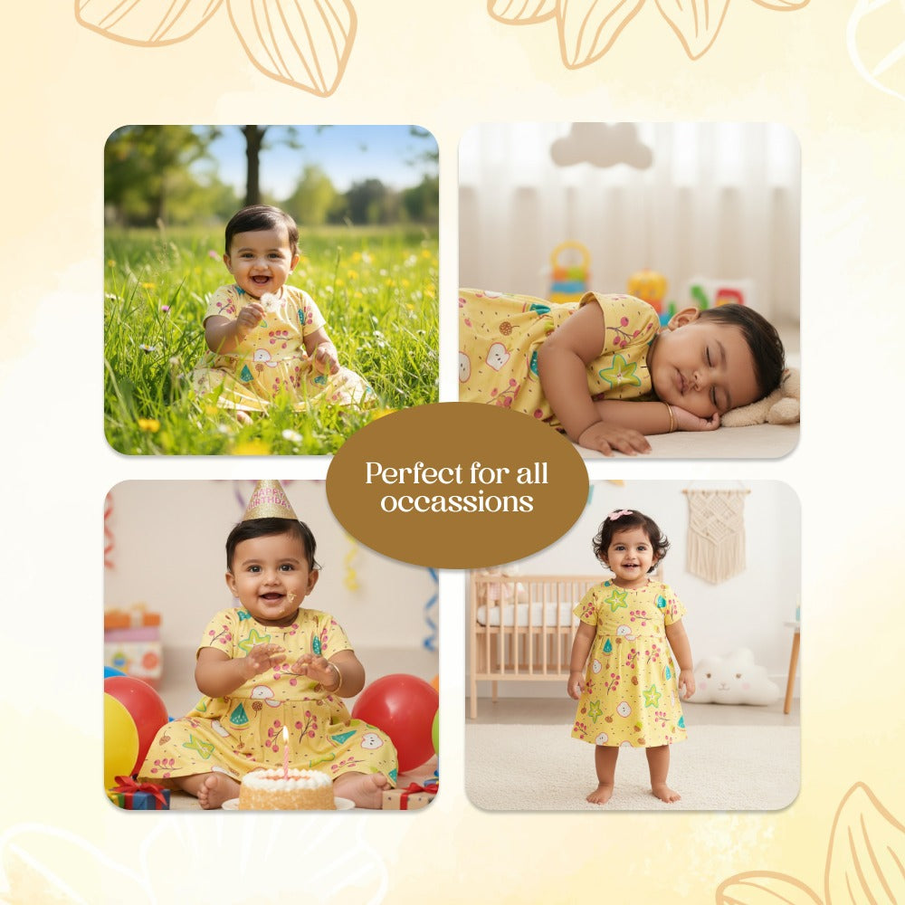 Kids Girls Stylish Dress – Comfortable Cotton Frock [pack of 6 pcs]