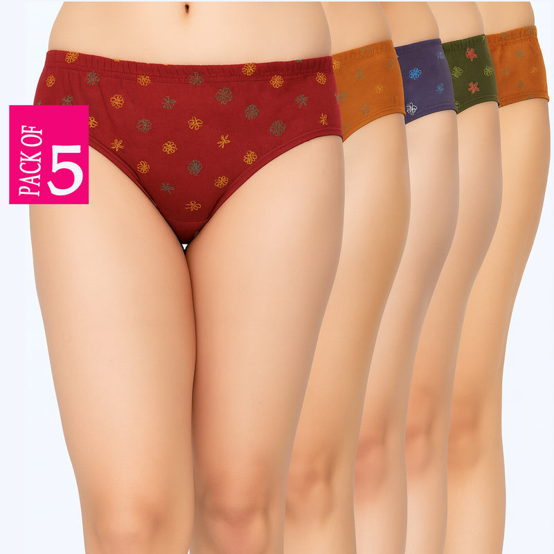 SLG LADIES PANTIES PRINT  ( Pack of 10 ) ( 5 Colors x 2 )