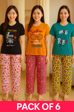 PRINCESS GIRL WEAR T-SHIRT WITH PANT ( Pack of 6 )